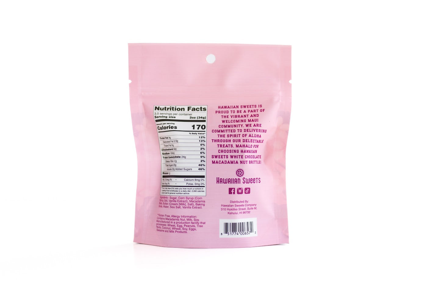 White Chocolate Macadamia Nut Brittle