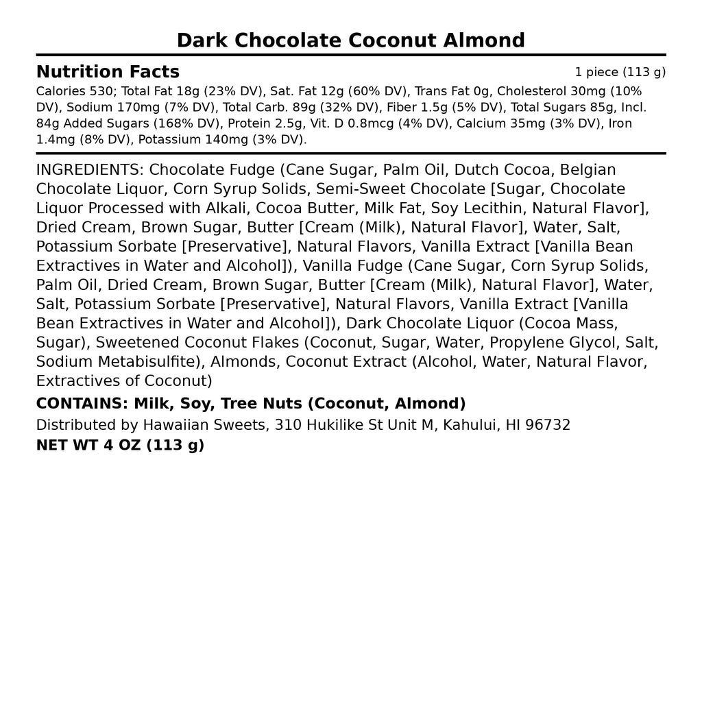 Dark Chocolate Coconut Almond Fudge