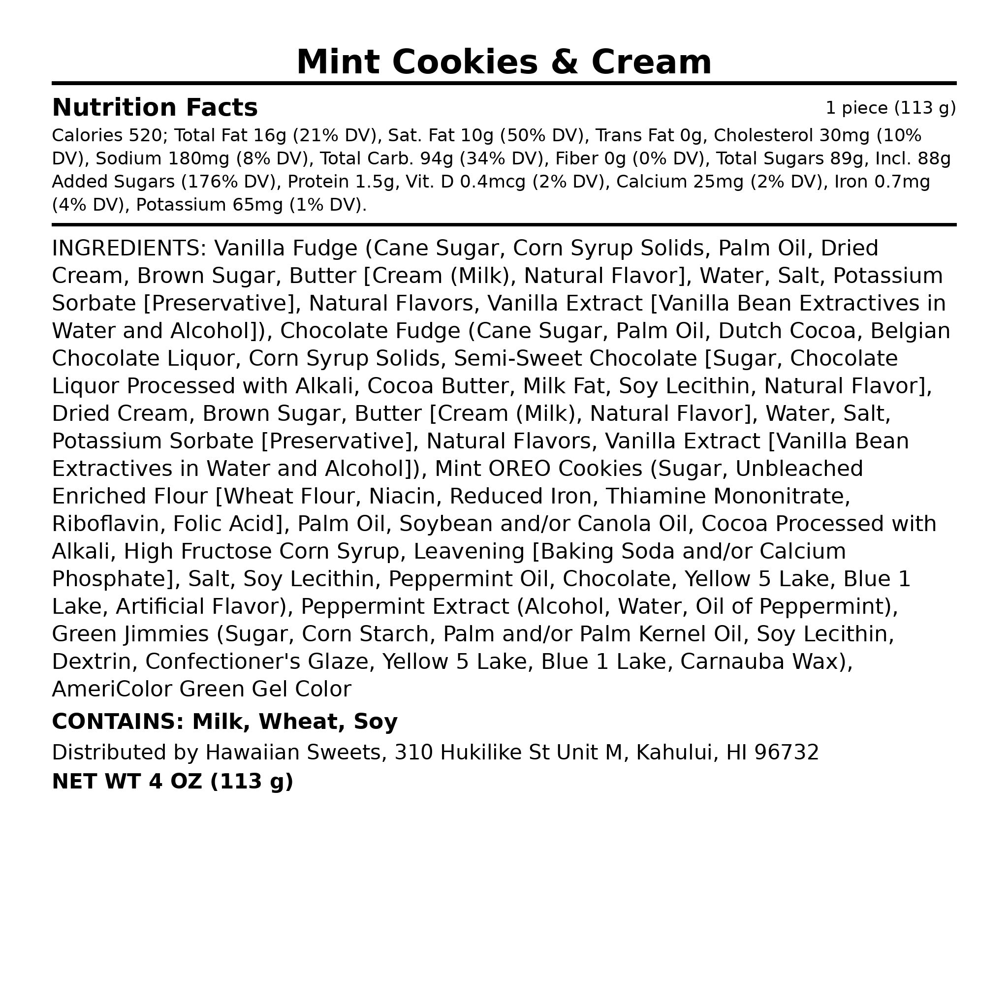 Mint Cookies & Cream Fudge