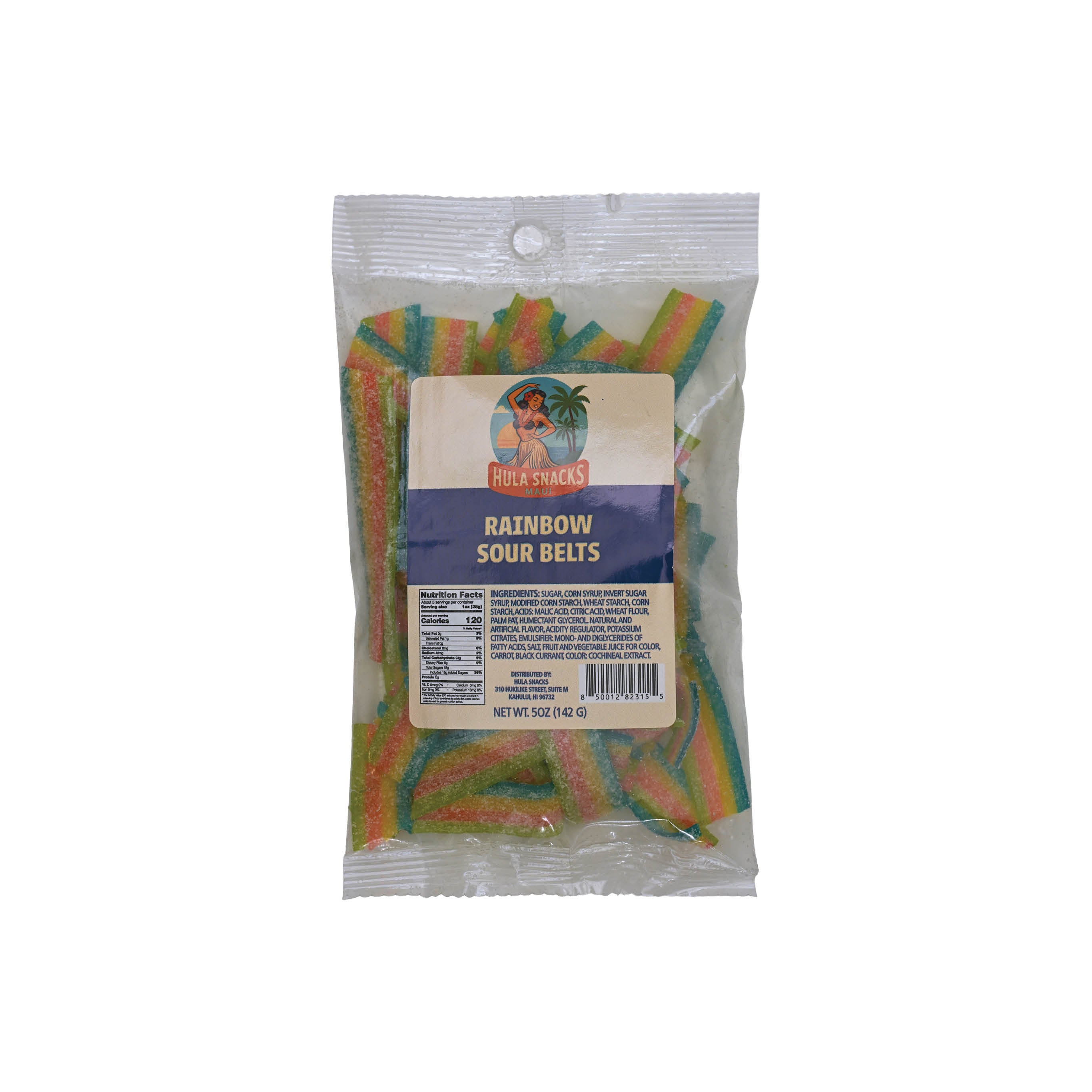 Hula Snacks - Rainbow Sour Belts - 5 oz