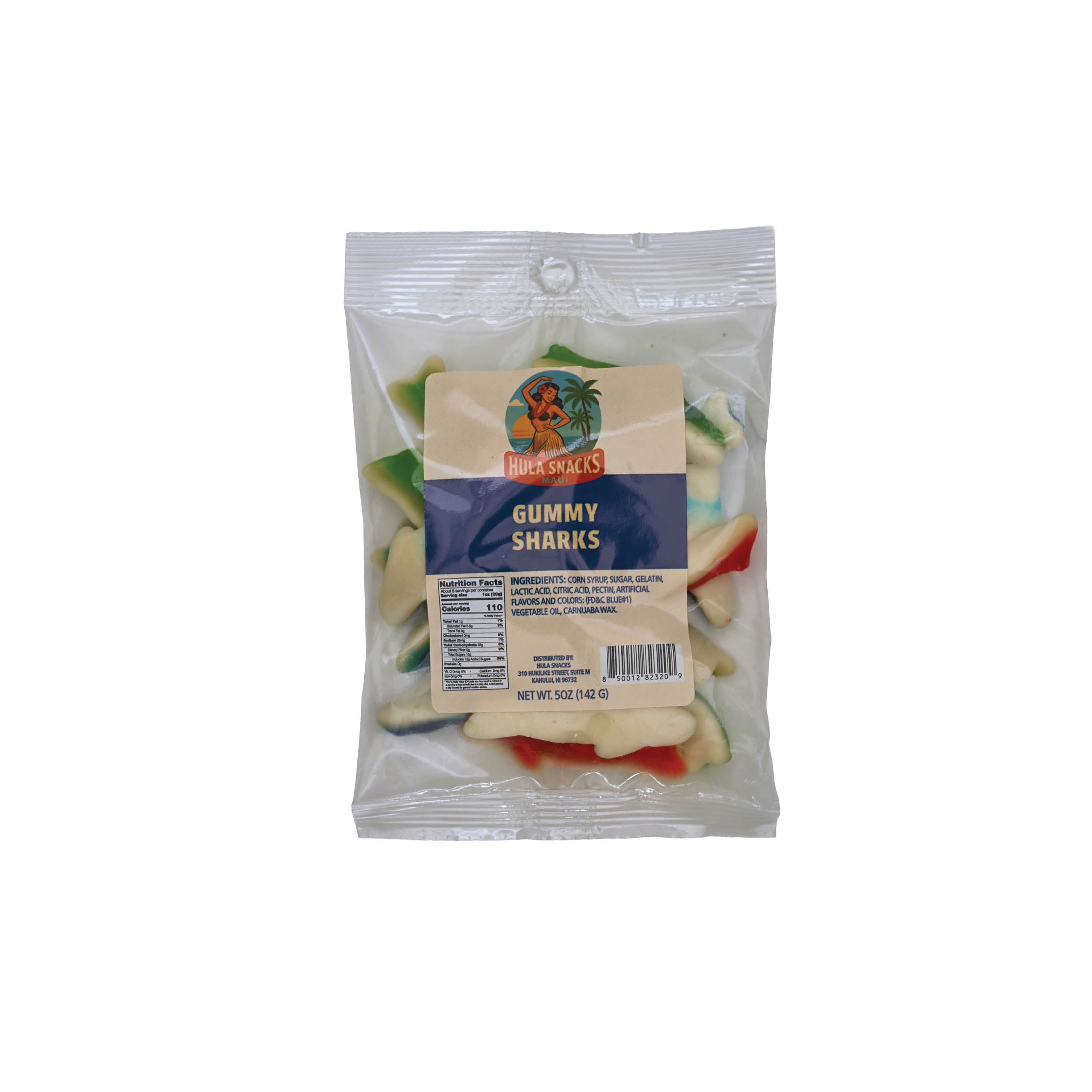 Hula Snacks - Gummy Sharks - 5 oz