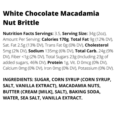 White Chocolate Macadamia Nut Brittle